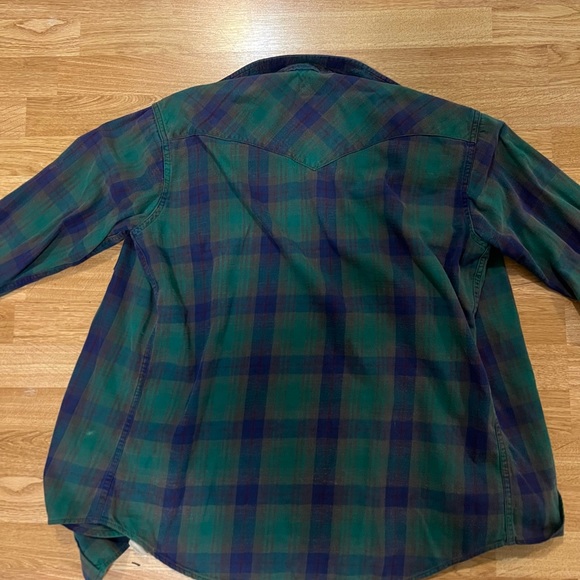 Green/blue button up flannel - Picture 2 of 5